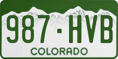 CO license plate 987HVB
