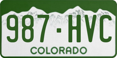 CO license plate 987HVC