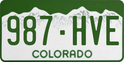 CO license plate 987HVE