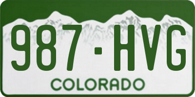 CO license plate 987HVG
