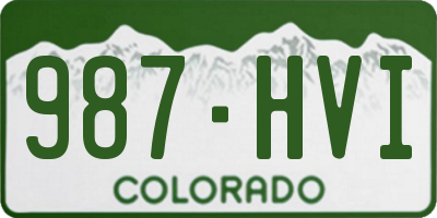 CO license plate 987HVI