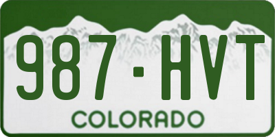 CO license plate 987HVT