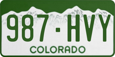 CO license plate 987HVY
