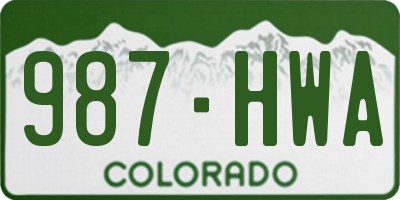 CO license plate 987HWA
