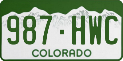 CO license plate 987HWC