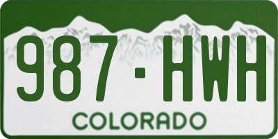 CO license plate 987HWH