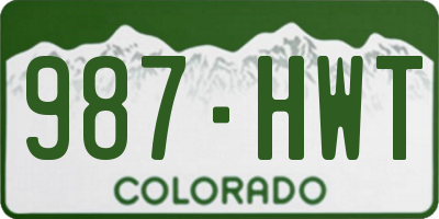 CO license plate 987HWT