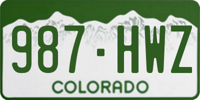 CO license plate 987HWZ