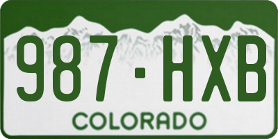 CO license plate 987HXB
