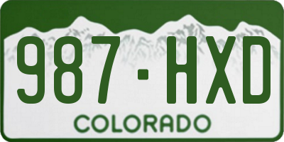 CO license plate 987HXD