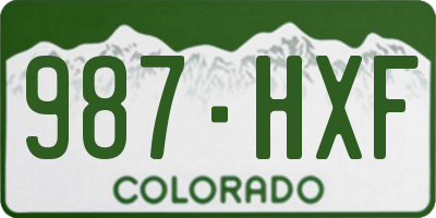 CO license plate 987HXF
