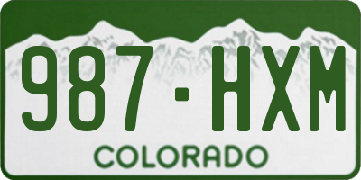 CO license plate 987HXM