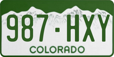 CO license plate 987HXY