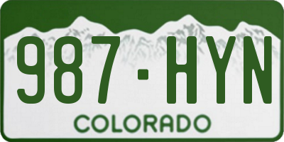 CO license plate 987HYN