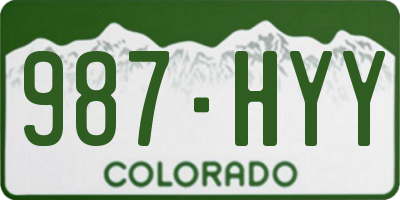 CO license plate 987HYY