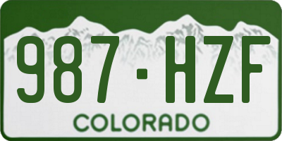 CO license plate 987HZF