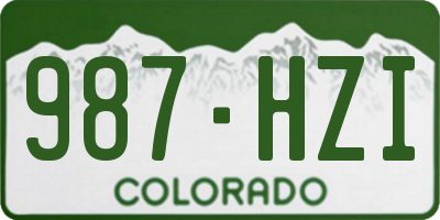 CO license plate 987HZI