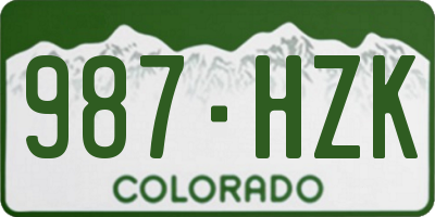 CO license plate 987HZK