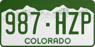 CO license plate 987HZP