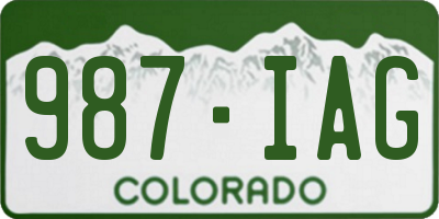 CO license plate 987IAG