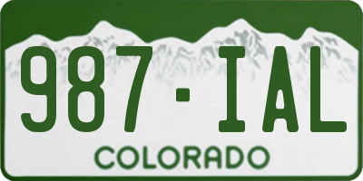 CO license plate 987IAL
