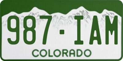 CO license plate 987IAM