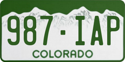CO license plate 987IAP