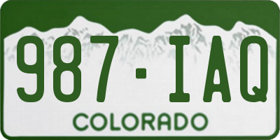 CO license plate 987IAQ