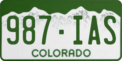 CO license plate 987IAS