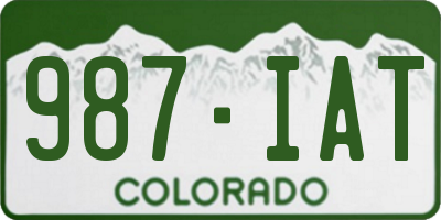 CO license plate 987IAT