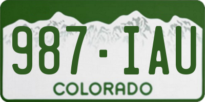 CO license plate 987IAU