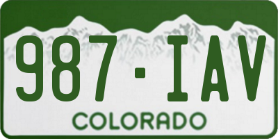 CO license plate 987IAV