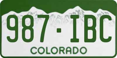 CO license plate 987IBC