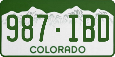 CO license plate 987IBD