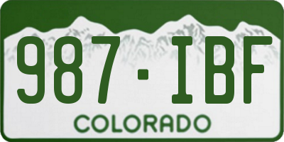 CO license plate 987IBF