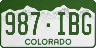 CO license plate 987IBG