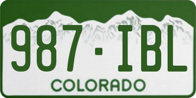 CO license plate 987IBL