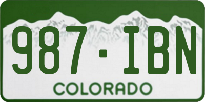 CO license plate 987IBN
