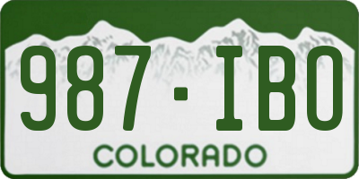 CO license plate 987IBO