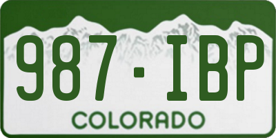 CO license plate 987IBP