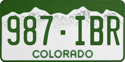 CO license plate 987IBR
