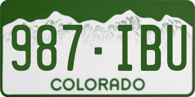 CO license plate 987IBU