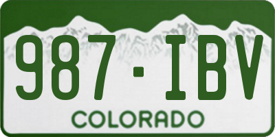 CO license plate 987IBV