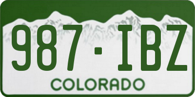 CO license plate 987IBZ