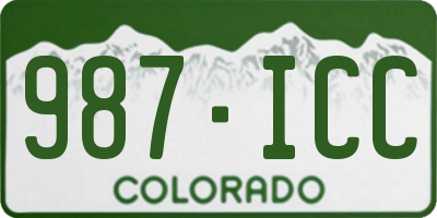 CO license plate 987ICC