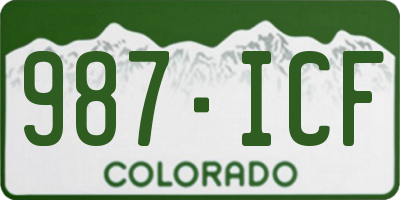 CO license plate 987ICF
