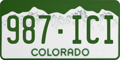 CO license plate 987ICI