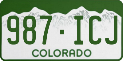 CO license plate 987ICJ
