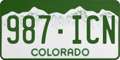 CO license plate 987ICN
