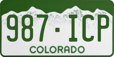 CO license plate 987ICP